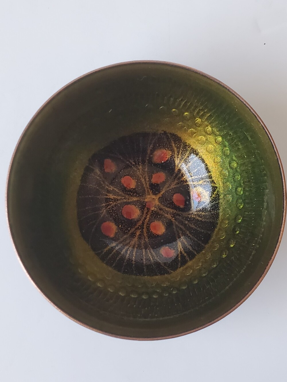 VTG Mid Century Cellini Rame D’Arte Enamel Copper Bowl Italy 1960s